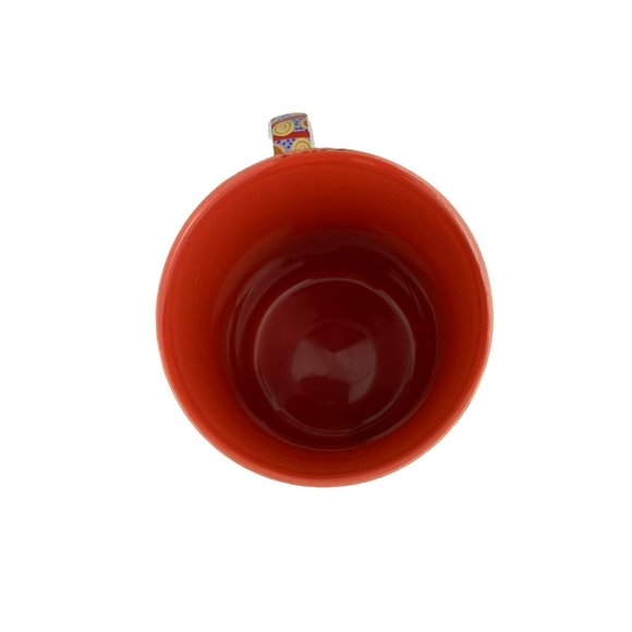 Tobwabba Art Coffee Mug Cub Authentic Australian Aboriginal Visit Emu Red Pink - Picture 5 of 7